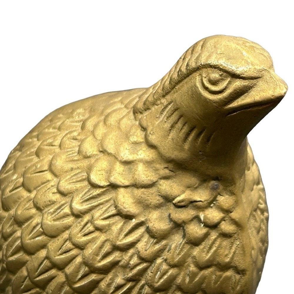 Vintage Gold Cast Metal Quail Partridge Bird Figurine Statue Paperweight 4.5" - Picture 8 of 14